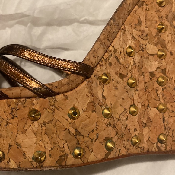 Size 40 Nappa Silk light bronze studded platform sandals - Picture 4 of 7